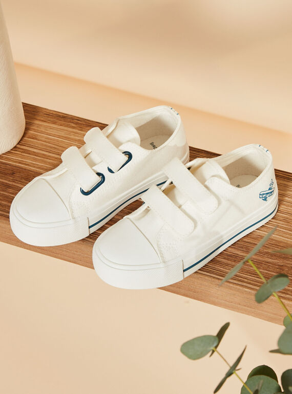 Sneakers bianche con ricamo aereo FEBASKAGE / 23N10PG21D16000