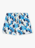 Shorts blu con stampa foglie neonato CILEO / 22E4BGO1MAI701