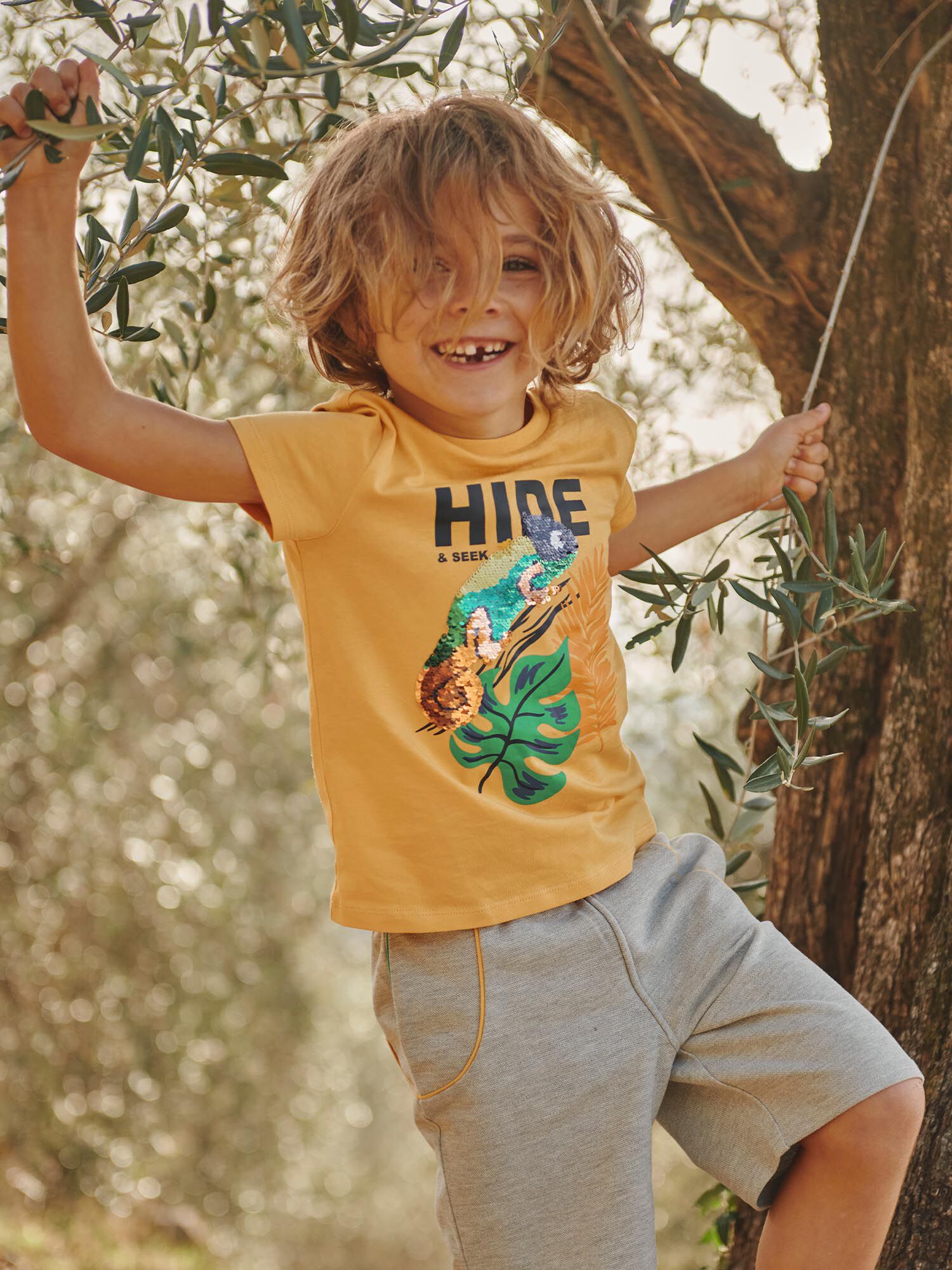 T shirt gialla a maniche corte Ragazzo Sergent Major
