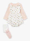 Set body, tutina e calzamaglia écru e rosa LOUANE / 24H0CF12ENS001