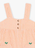 Pagliaccetto a quadri arancione ed ecrù neonata CAPAULINE / 22E1BFM1SACE403