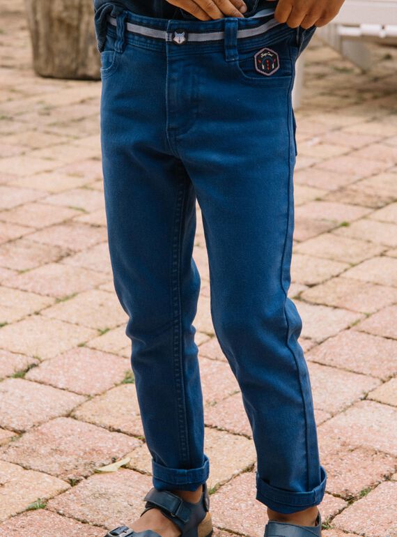 Pantaloni slim in twill blu DABRAGE / 22H3PG51PANC207
