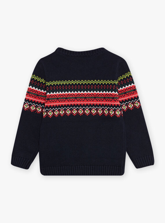 Maglia motivo jacquard navy bambino DOJACAGE / 22H3PGX1PUL070