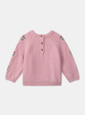 Maglione a trecce a fiori rosa pallido LANINA / 24H1BFQ1PULD329