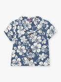 Camicia blu con stampa a fiori KROCHEBEBE / 24E1BGT1CHM070