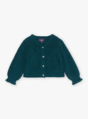 Cardigan verde smeraldo in maglia fantasia GACAMILLE / 23H1BF82CAR608
