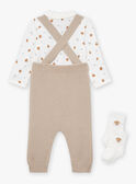 Set pantaloni, body e calze beige e bianco LONDON / 24H0CM11ENS007