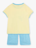 Pigiama giallo fluo e blu con motivo coccodrillo in spiaggia bambino CAPLAGE / 22E5PG51PYJB113