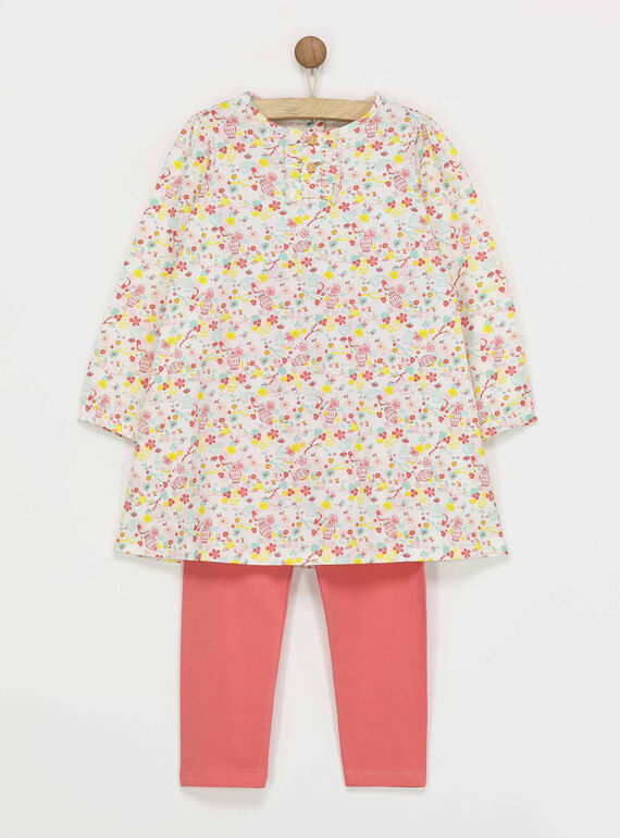 Camicia da notte bianca e rosa REJIPETTE / 19E5PF72CHN000
