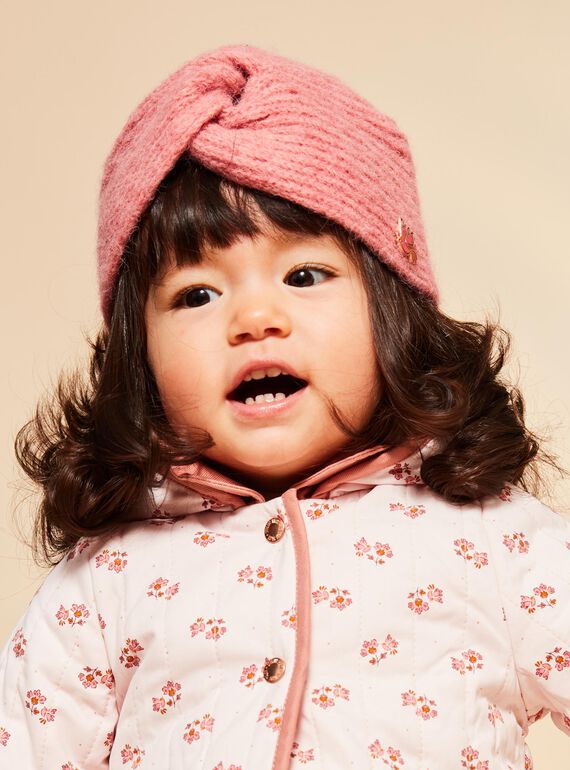 Berretto in maglia rosa antico FIMAURINE / 23E4BF51BON817