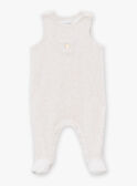 Set tutina e cardigan beige ed ecrù in velluto LOHENN / 24H0NG21ENSA011