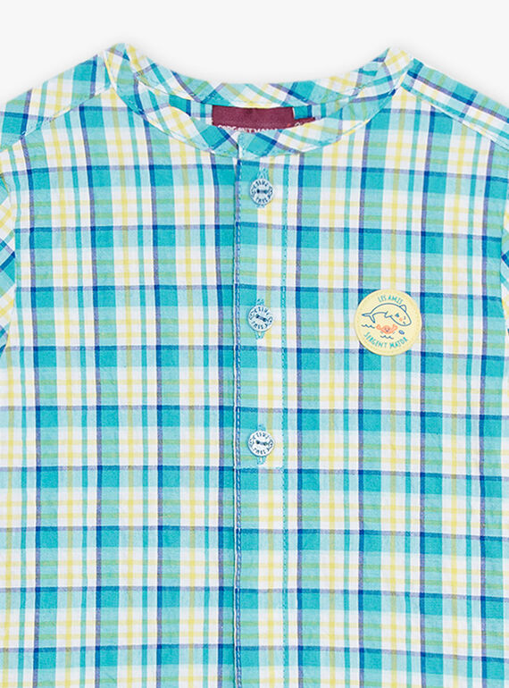 Camicia in seersucker a quadri neonato CAVAHE / 22E1BGN1CHM209