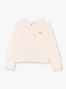 Cardigan rosa chiaro in maglia e punto traforato ZENARETTE / 21E2PFI1CARD319