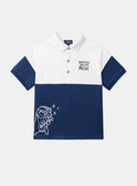 Polo in jersey blu e bianco con tasso chitarrista LEPOLAGE / 24H3PGJ1POL000