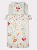 Parure da letto ecrù principessa con stampa a fiori TIPARURCHA / 20EZEN72PLC000