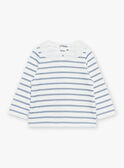 T-shirt a righe écru e  blu navy FABULEUSE / 23E1BF81TEE001