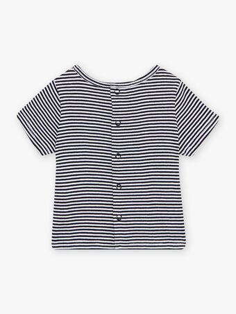 T-shirt a righe sottili navy neonato CAGAEL / 22E1BG81TMC070