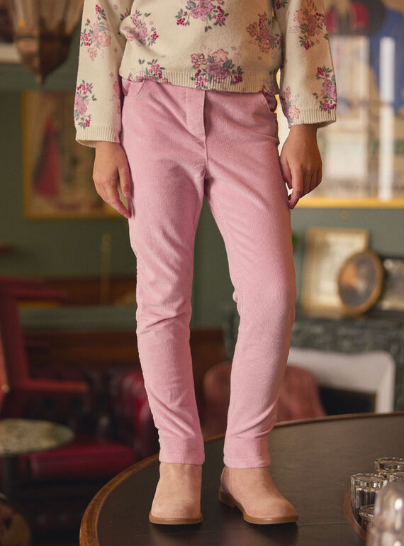 Pantaloni di velluto rosa LADOSETTE / 24H2PFQ1PAND329