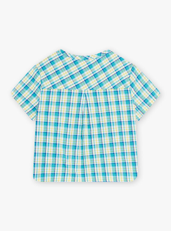 Camicia in seersucker a quadri neonato CAVAHE / 22E1BGN1CHM209