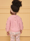 Maglione a trecce a fiori rosa pallido LANINA / 24H1BFQ1PULD329