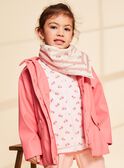 Foulard rosa a fiori  in voile di cotone FRAFOLETTE / 23E4PF51ECHD319