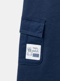 Pantaloni comfort blu navy con tasche effetto cargo LADAMIEN / 24H1BGJ1PANC230