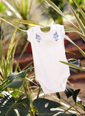 Body ecrù collo con volant e ricami fiori neonata CANORA / 22E1BFK1BOD001