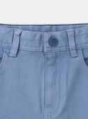 Pantaloni cargo slim blu satinato LESLIMAGE / 24H3PGJ1PANC206