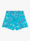 Shorts blu turchese con stampa a fiori bambina CAUSHOETTE 2 / 22E2PFT4SHO202