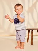 T-shirt lilla a maniche corte con stampa a righe FAOCTAVE / 23E1BGO1TMCH700