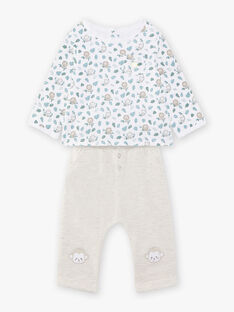 Completo body T-shirt, pantaloni e calze nascita neonato CORNEL / 22E0CGC1ENSA011