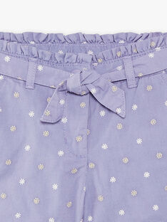 Shorts lavanda con stampa a fiori cintura bambina CLUSOETTE / 22E2PF11SHO326
