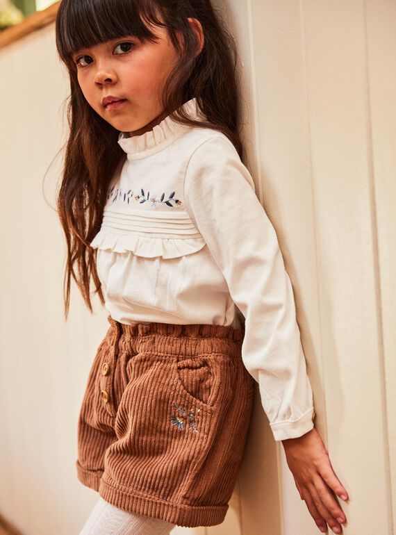 T-shirt ecrù con volant DIACHETTE / 22H2PFY3TML001