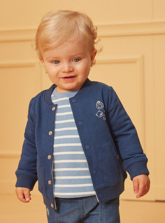 Cardigan double face blu ed écru LADRISTO / 24H1BGJ1GILC230