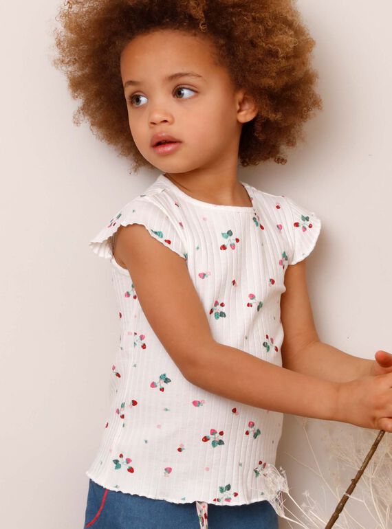 T-shirt bianca stampa fragola ZETIZETTE 2 / 21E2PFJ2TMC001