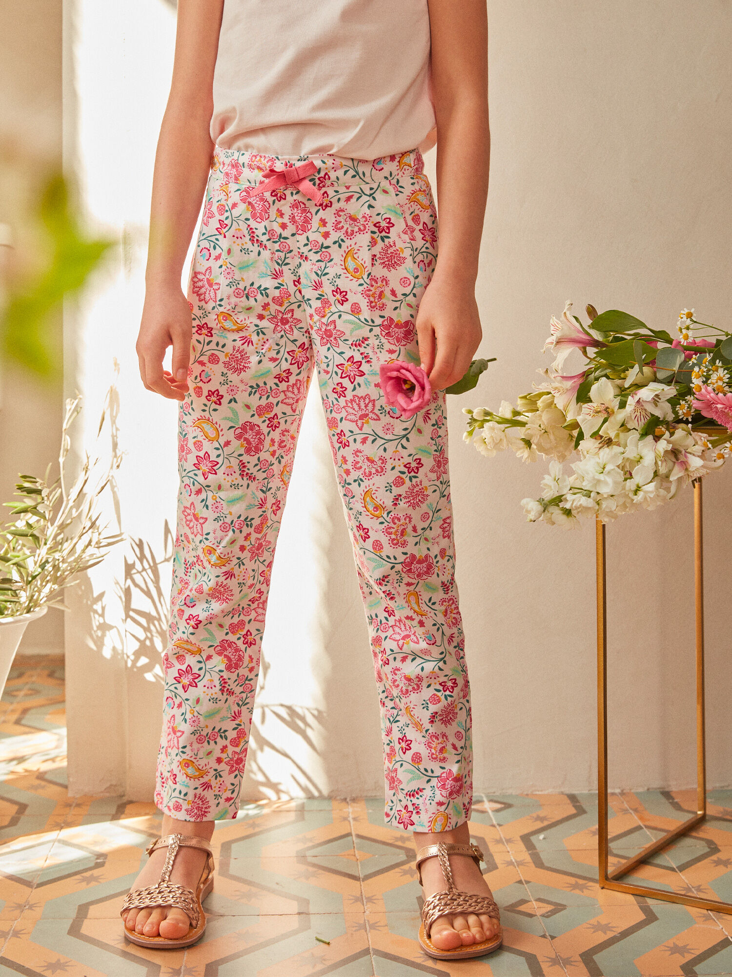 Pantaloni fiori new arrivals