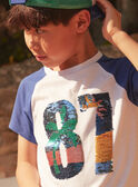 T-shirt a maniche corte bianca e blu LADUAGE / 24H3PGI4TMC000