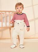 Tutina crema a righe e stampa orso FEDOURSON / 23E5BG21GREA002