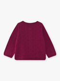 Cardigan viola in maglia fantasia con dettagli volant neonata CAIRENE / 22E1BF92CAR708