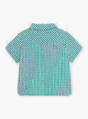 Camicia con stampa vichy verde e bianca neonato CATARCEL / 22E1BGM1CHMG627