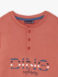 T-shirt maniche lunghe rosso mattone bambino ZECRIAGE / 21E3PGB1TML506