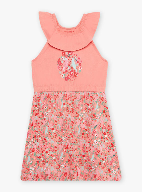 Camicia da notte pesca con stampa a fiori bambina CHOUJIETTE / 22E5PF51CHN413