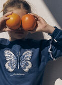 Felpa blu con farfalla ricamata LESWETTE / 24H2PFJ1SWEC233