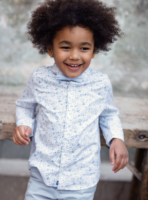 Camicia con stampa a fiori e papillon amovibile bambino TIFLORAGE / 20E3PGJ6CHM001