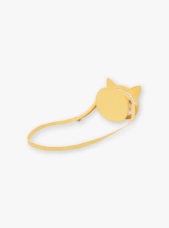 Borsa a tracolla gialla motivo testa di gatto ZITRONETTE / 21E4PFO1BESB104