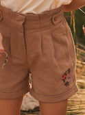 Shorts beige ricamati con pinces KISHORETTE / 24E2PFC1SHO804