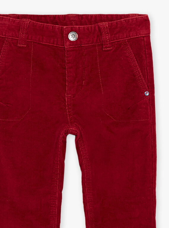 Pantaloni in velluto bordeaux DOCHINAGE / 22H3PGX1PANF512