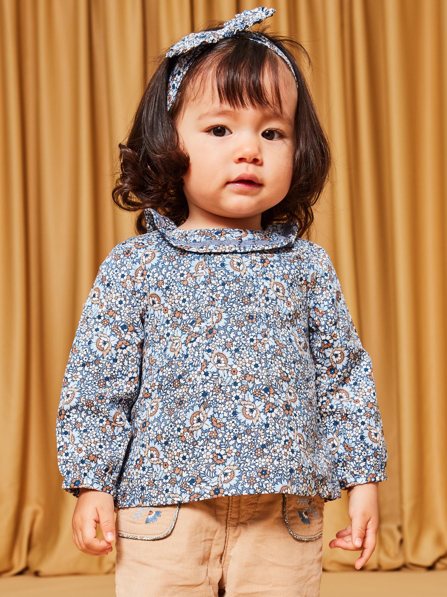 Camicia con stampa a fiori in twill