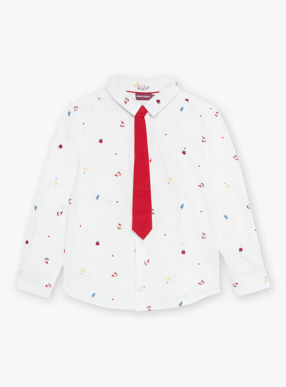Completo camicia a maniche lunghe e cravatta con stampa natalizia DUROAGE / 22H3PG61CHM001