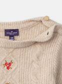 Maglione ricamato in maglia a trecce LALOLETTE / 24H2PFR1PUL001